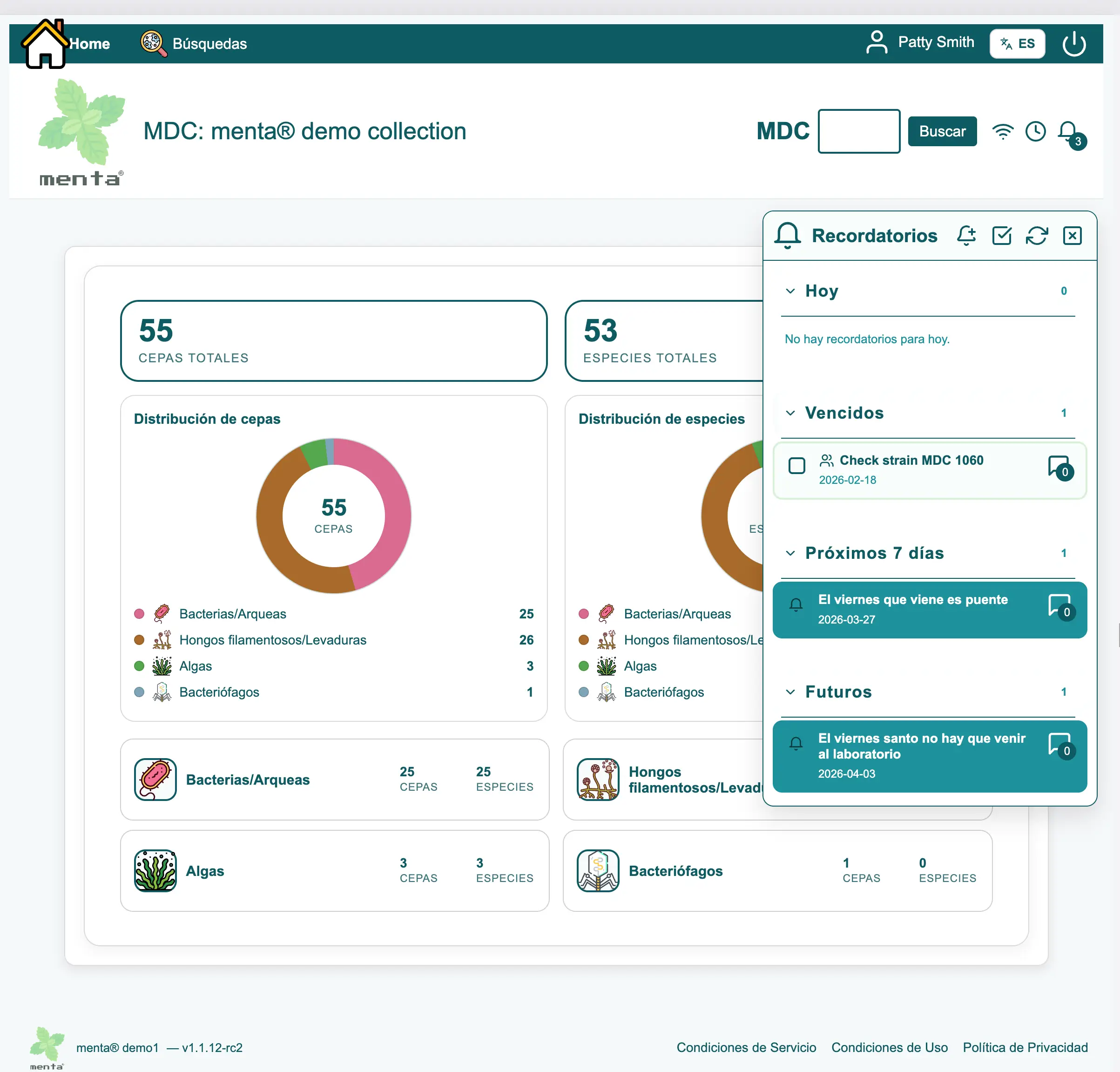 Recordatorios en menta&reg;